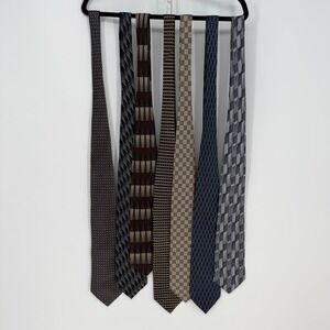 Mixed Brand Silk Neckties Mens OS Multi Geometric Abstract Lot of 7 Professional